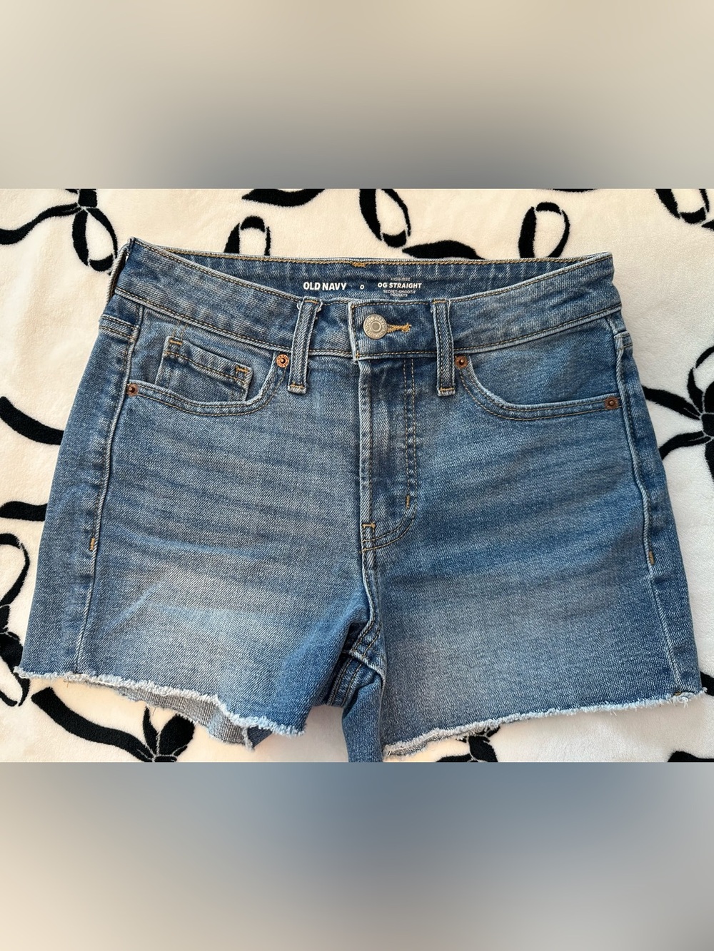 Old Navy Blue OG Straight Denim Shorts - Washed Blue